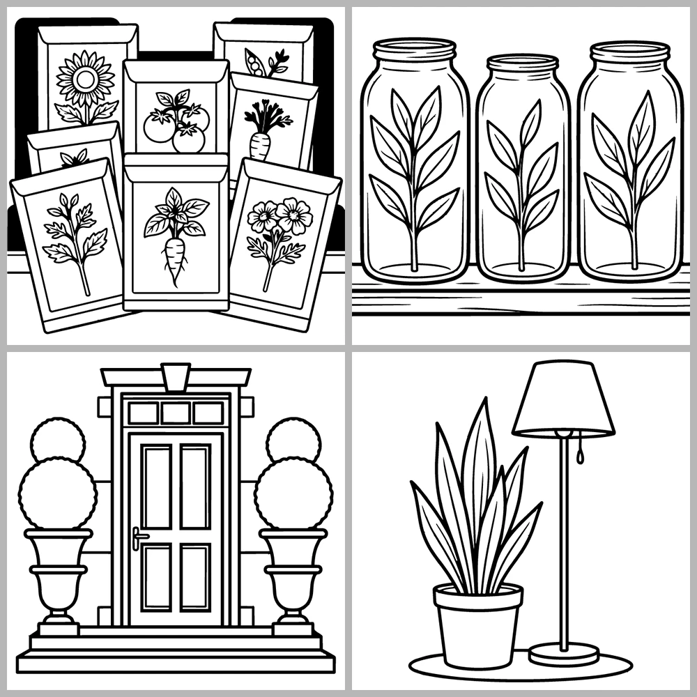 Cozy Plants – Garden Coloring Book