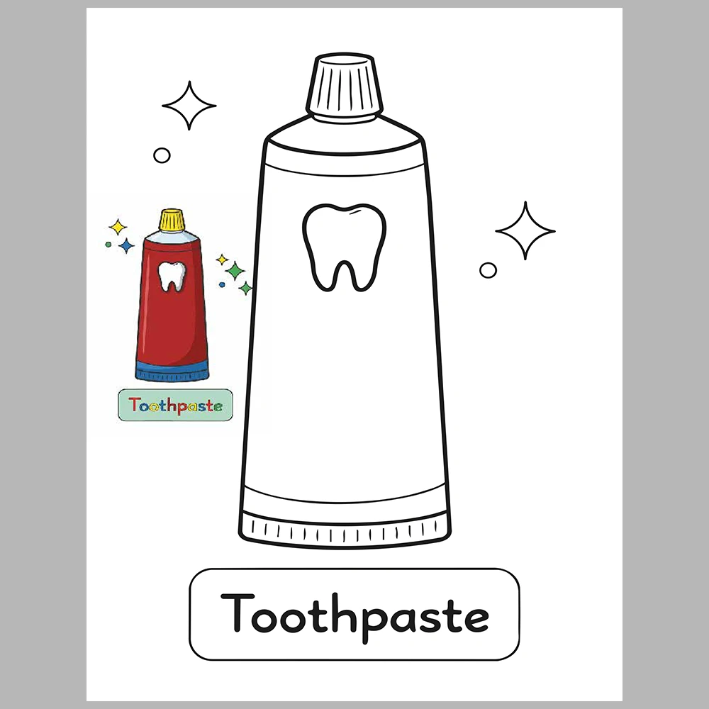 Dental Instrument Coloring Pages / With Reference Image