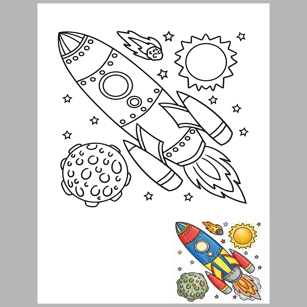 Mixed coloring pages for children aged 2/4 – With reference images (Vol. 2)