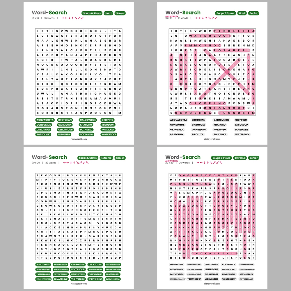 Word Search – Ecosystems & Biomes – Cosmetic & Beauty Brands -Themes