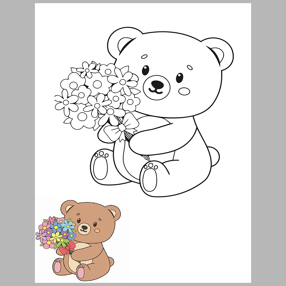 Mixed coloring pages for children aged 3/5 – With reference images (Vol. 4)