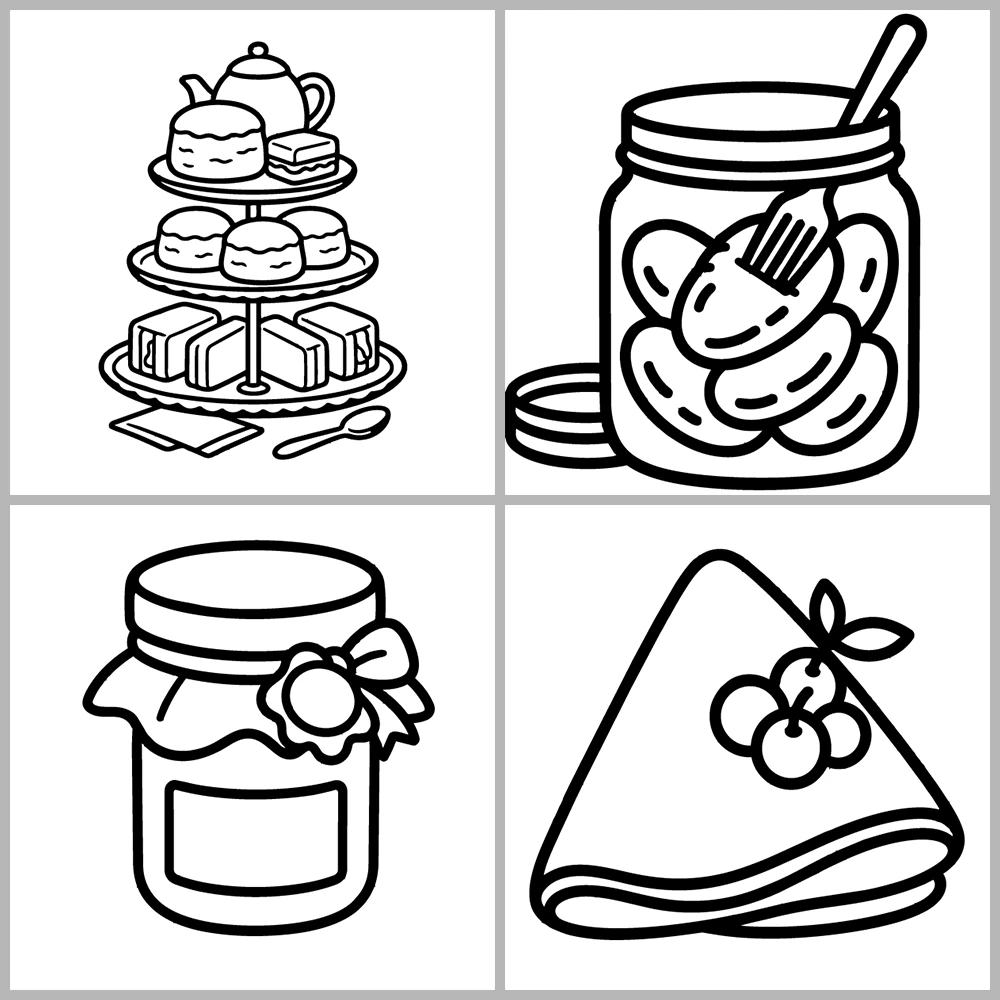 Cozy Kitchen and Food Coloring Book
