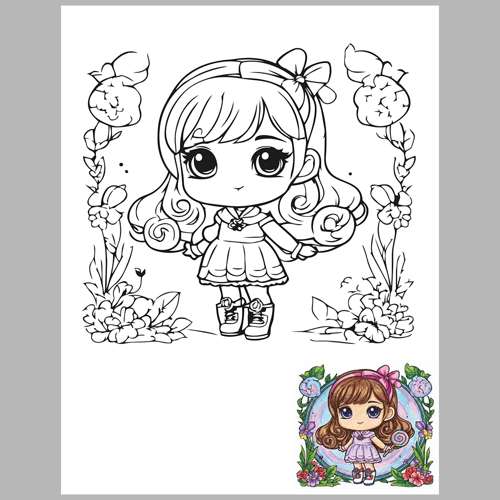 Mixed coloring pages – With Reference Images