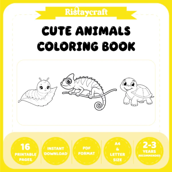 Cute Animal Coloring Pages / With Reference Image – Vol. 1