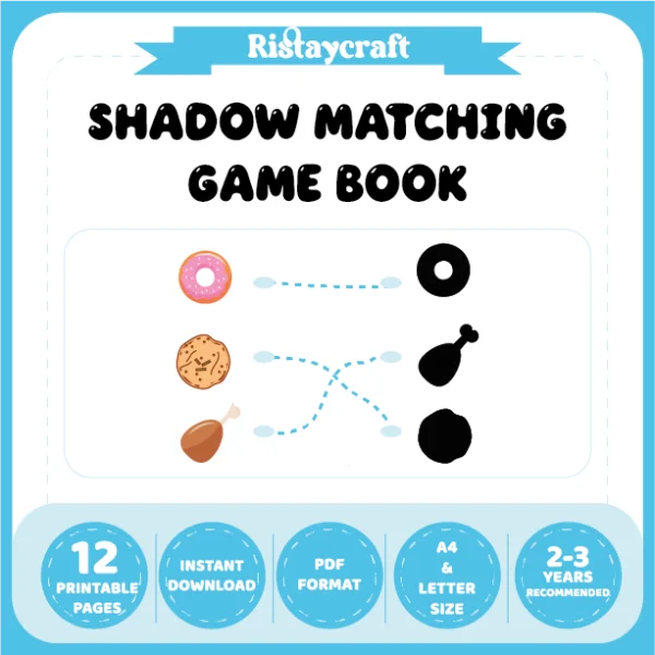Food-Themed Shadow Matching Game Book