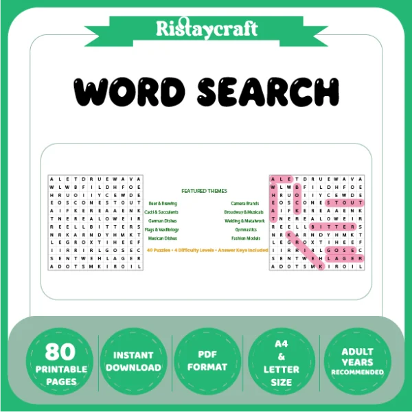 Word Puzzle – Cacti & Succulents – Broadway & Musicals – Themes