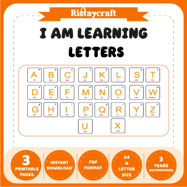 I Am Learning Letters – Suitable for Use with Orange-Themed Flashcards