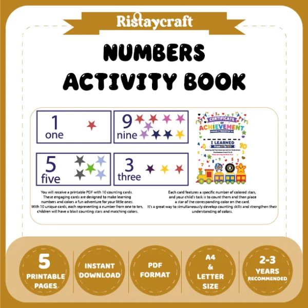 Pentagon-Themed Number Matching Activity Book