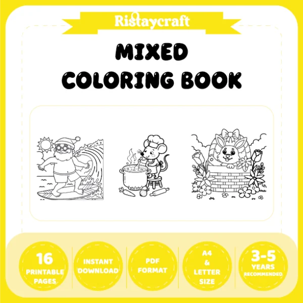 Mixed coloring pages – With Reference Images