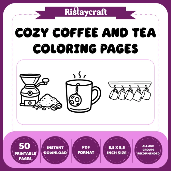 Cozy Coffee and Tea Coloring Book