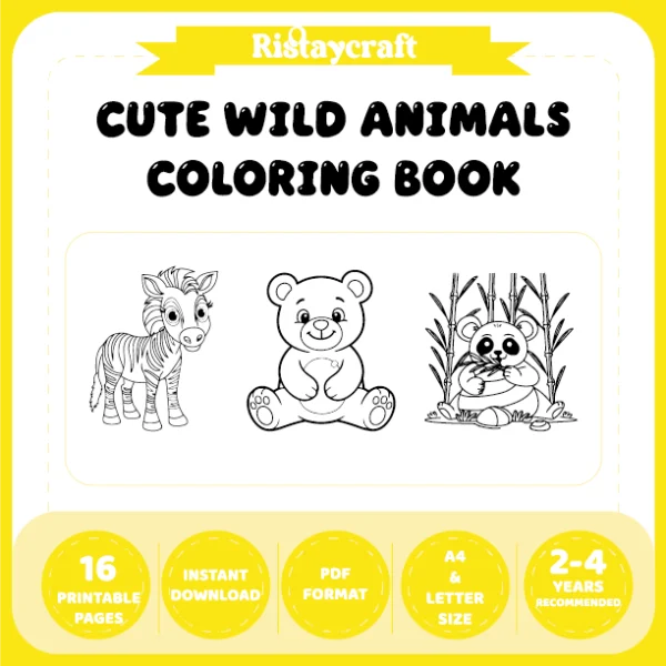 Cute Wild Animals Coloring Pages / With Reference Image