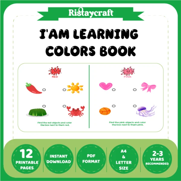 I Am Learning Colors Color-Marking Activity