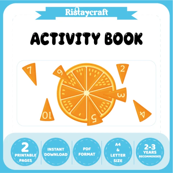 Orange-Themed Number Matching Activity Book