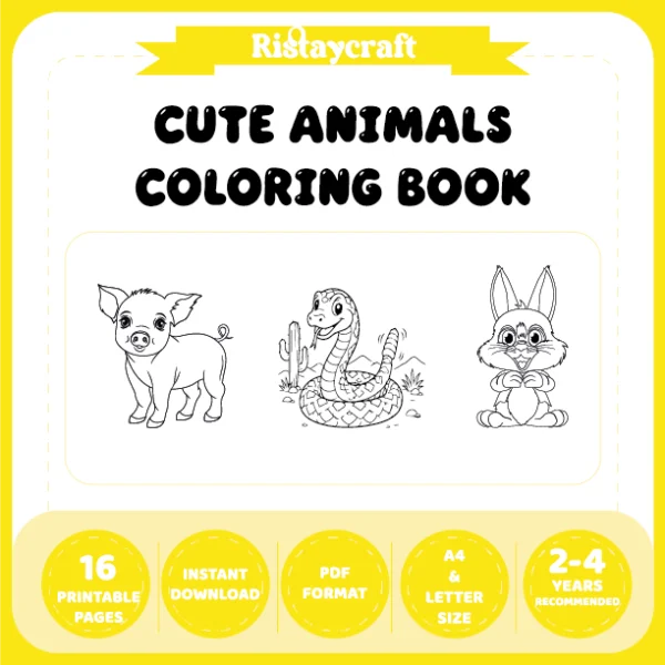 Cute Animal Coloring Pages / With Reference Image – Vol. 2