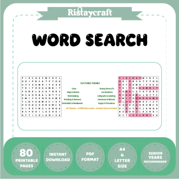 Word Puzzle – Chess – Racing Drivers – Themes
