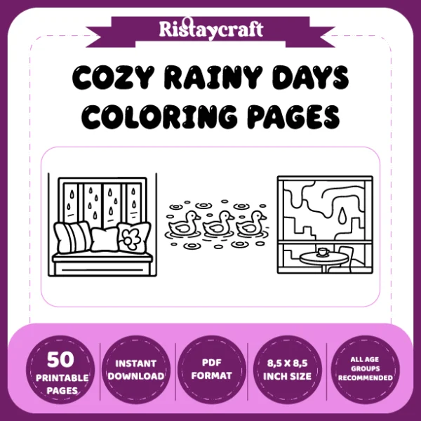 Cozy Rainy Days Coloring Book