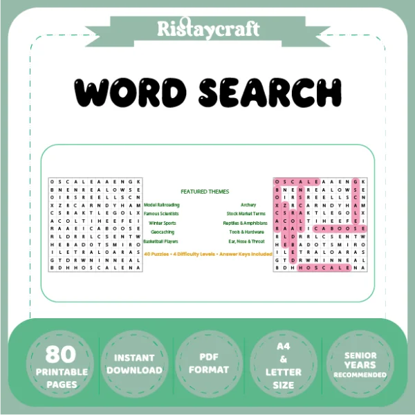 Word Puzzle – Model Railroading – Archery – Themes