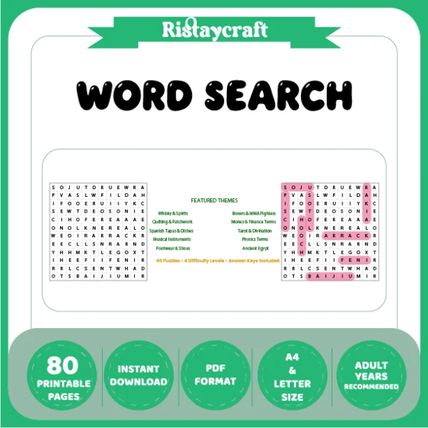 Word Puzzle – Whisky & Spirits – Boxers & MMA Fighters – Themes