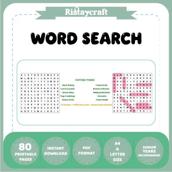 Word Puzzle – Beer & Brewing – Camera Brands – Themes