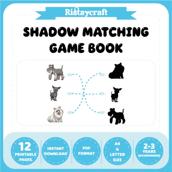 Animal-Themed Shadow Matching Game Book
