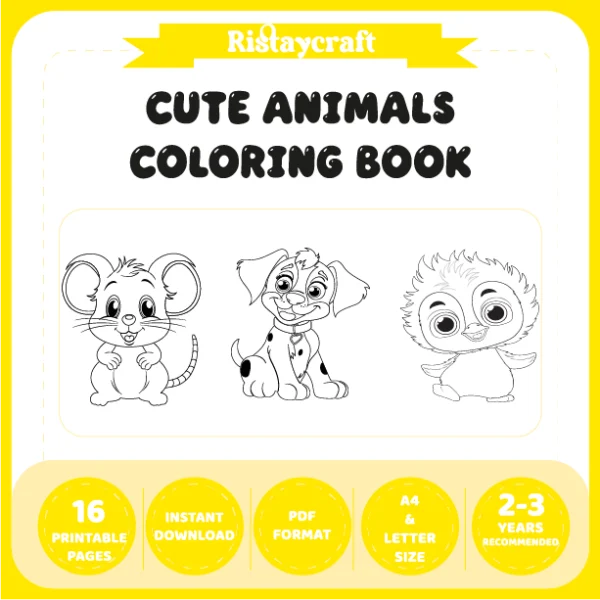 Cute Animal Coloring Pages / With Reference Image – Vol. 4