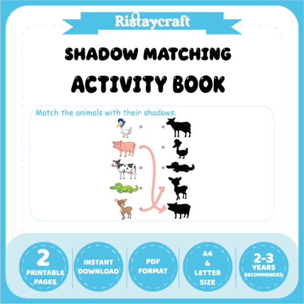 Animal and Shadow Matching Activity Pages