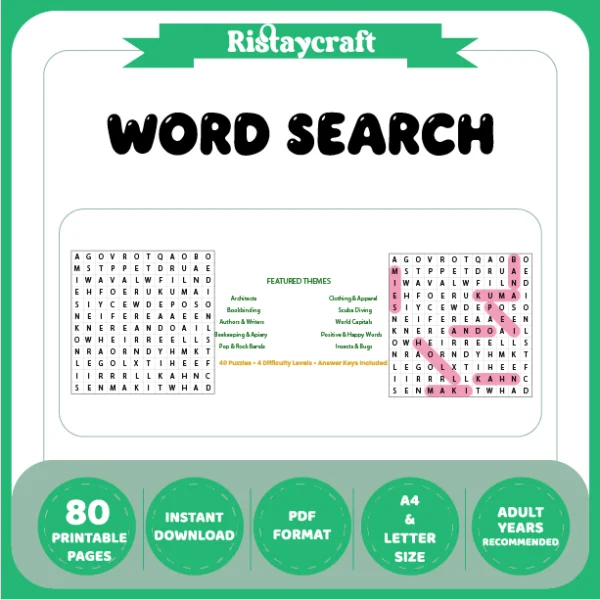 Word Puzzle – Architects – Clothing & Apparel – Themes – Vol. 1