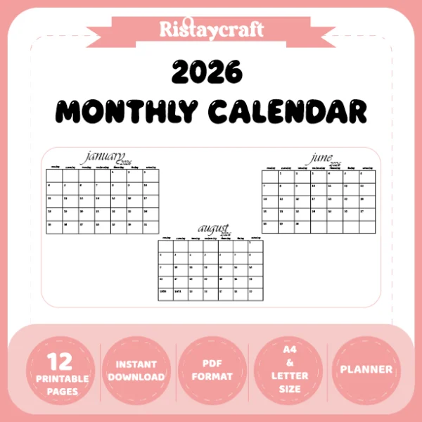 2026 Monthly Calendar