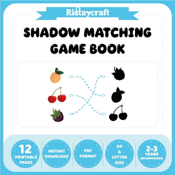 Fruit-Themed Shadow Matching Game Book
