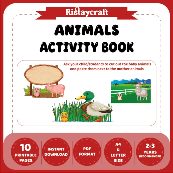 Mother and baby animal matching book