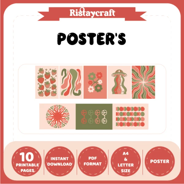 green and red themed posters