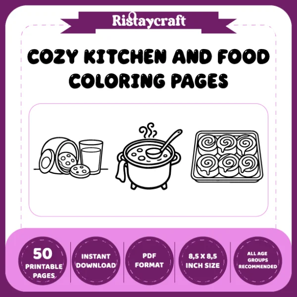 Cozy Kitchen – Food Coloring Book