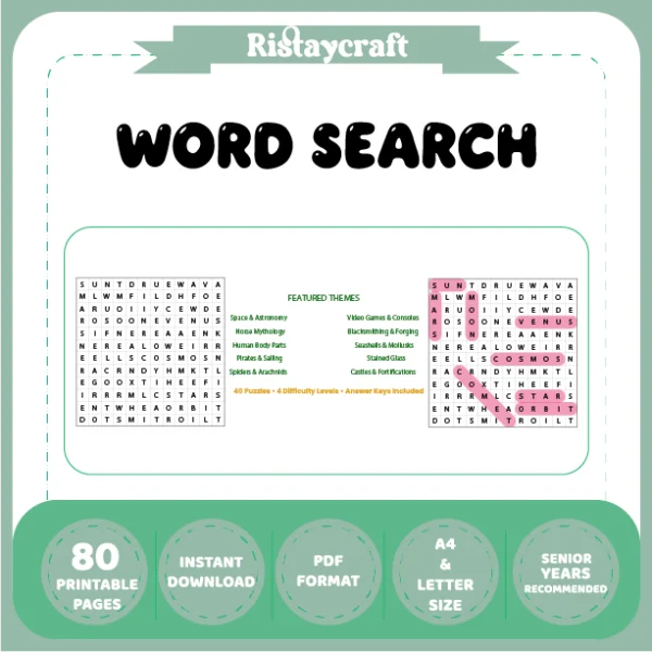Word Puzzle – Space and Astronomy – Video Games and Consoles – Themes