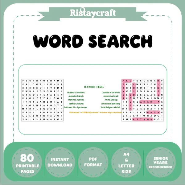 Word Puzzle – Diseases & Conditions – Countries of the World – Themes