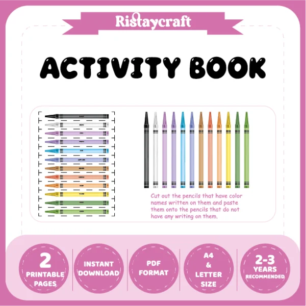 Pencil-Themed Color-Matching Activity Book