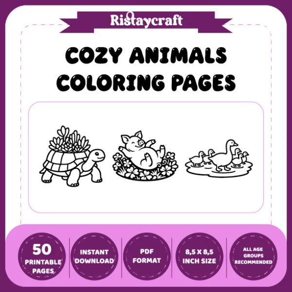 Animals Coloring Book with Bold Outlines and Simple Drawings.