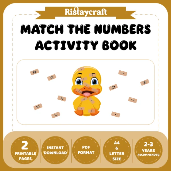 Duck-Themed Number Matching Activity Book