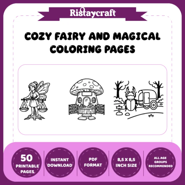 Cozy Fairy and Magical Coloring Book