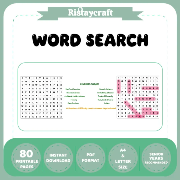 Word Puzzle – Fast Food Favorites – Bone and Skeleton Themes