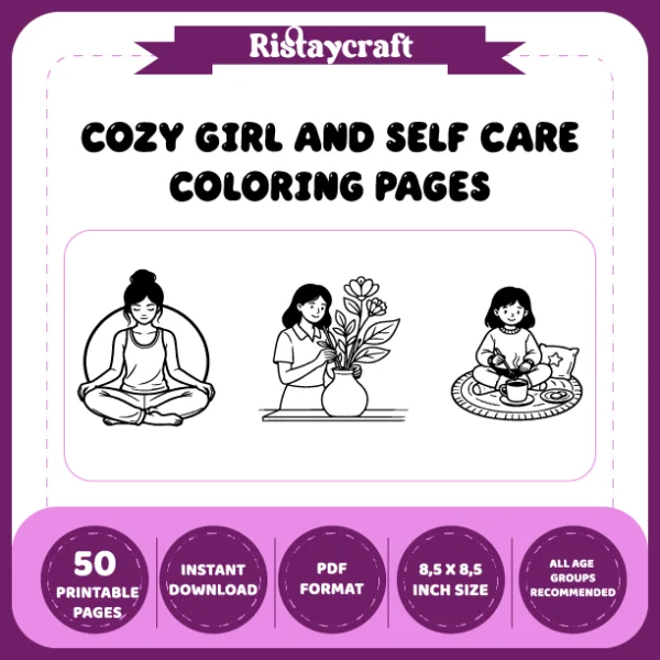 Cozy Girl and Self Care Coloring Book