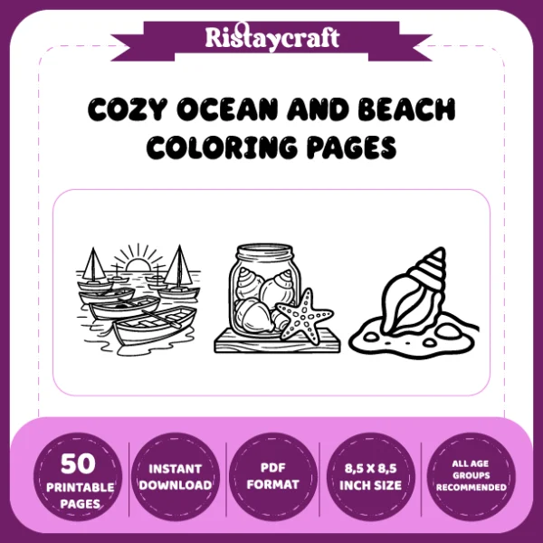 Cozy Ocean – Beach Coloring Book