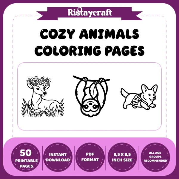 Animal Coloring Book with Bold, Simple Drawings.
