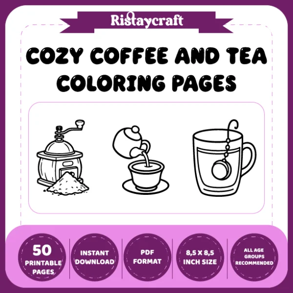 Cozy Coffee – Tea Coloring Book