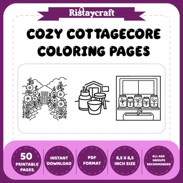 Cottagecore Cozy Coloring Book