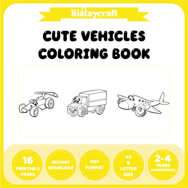 Cute Vehicles Coloring Pages / With Reference Image