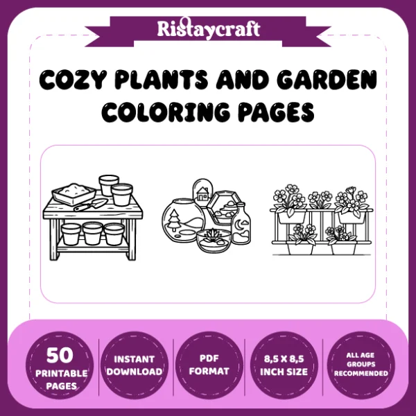 Cozy Plants – Garden Coloring Book