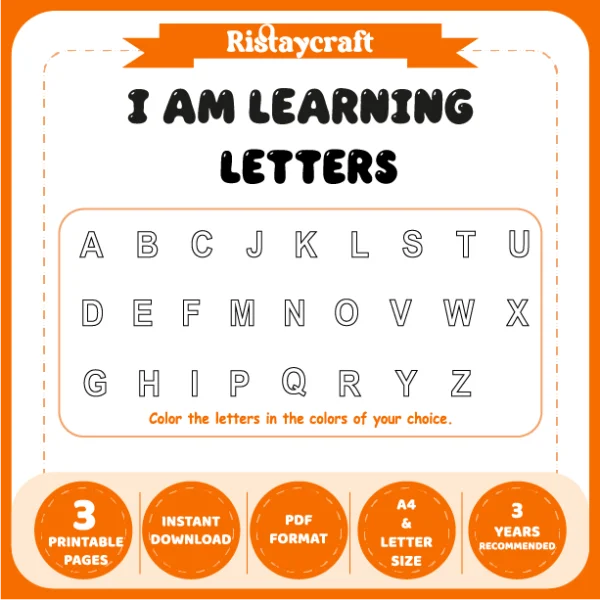 I Am Learning Letters – Letter Coloring