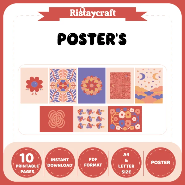 purple and orange themed posters