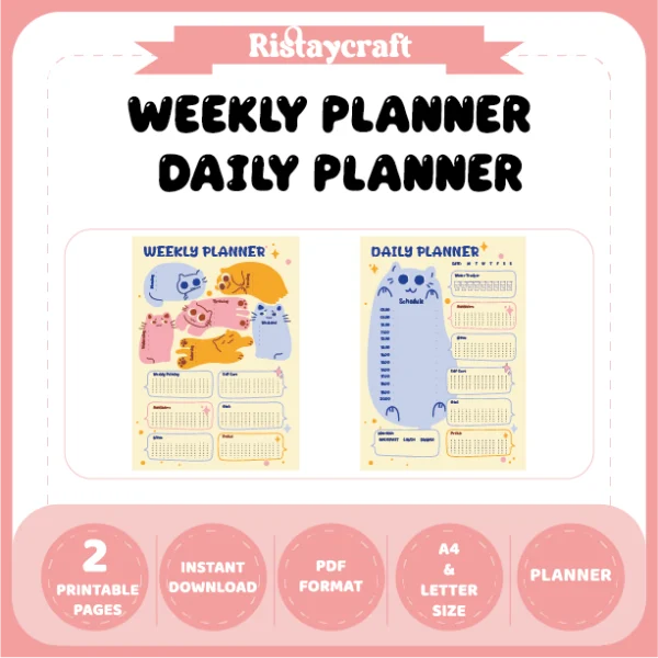 Cat-Themed Weekly Planner / Daily Planner
