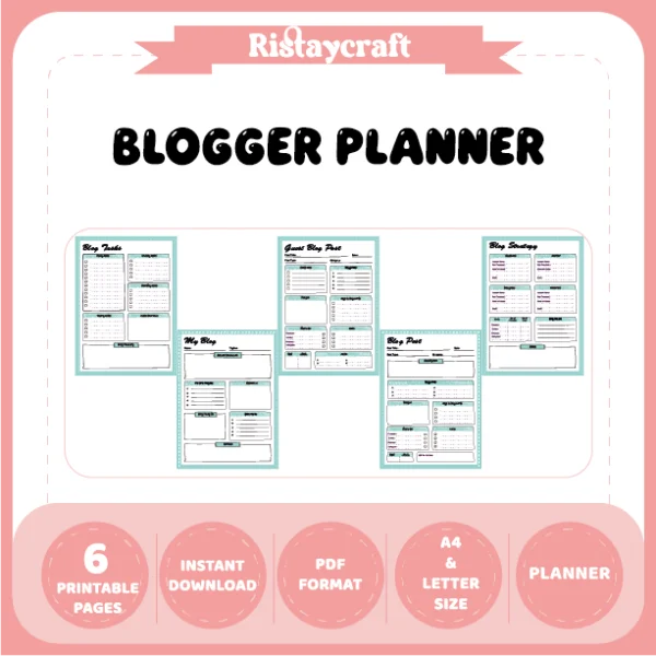 Blog Planner – Green Striped Theme